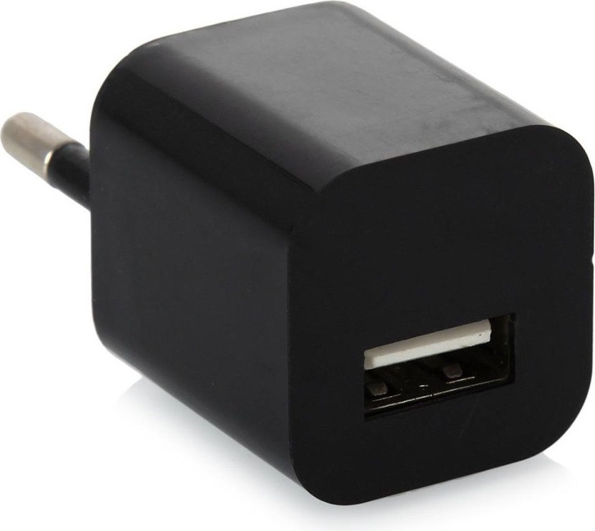 Домашнее универсальное зарядное устройство USB, 1 порт, 5В, выходная сила тока 1А, черный, блистер, Netko РАСПРОДАЖА