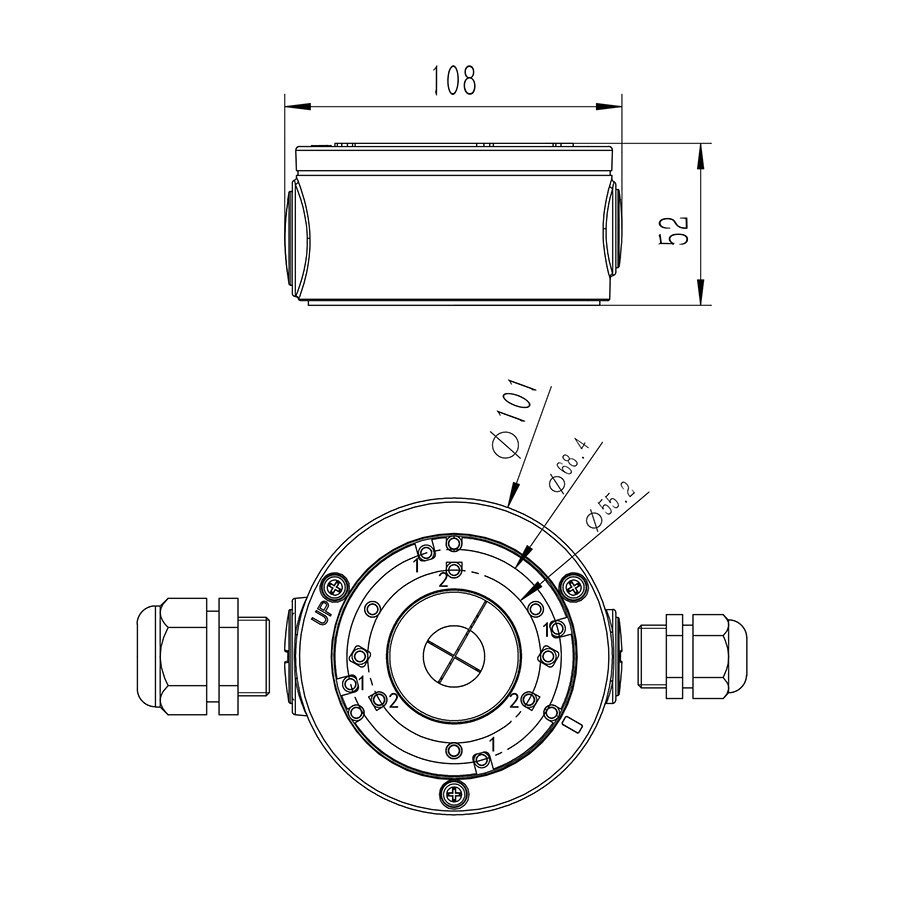 Уличная накладная распределительная коробка для видеокамер Amatek AV-BB2F 7000315
