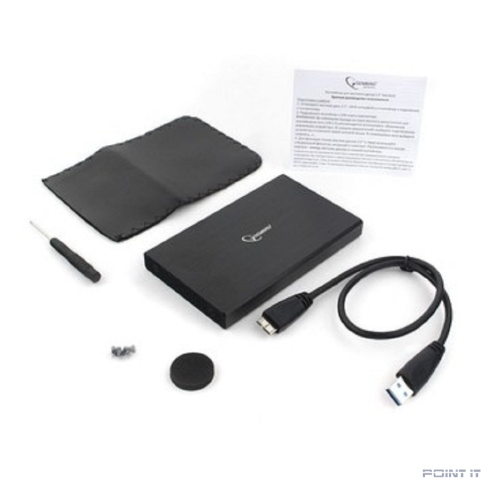 Gembird EE2-U3S-55 Внешний корпус 2.5" чёрный, USB 3.0, SATA, до 2 Тб, алюминий