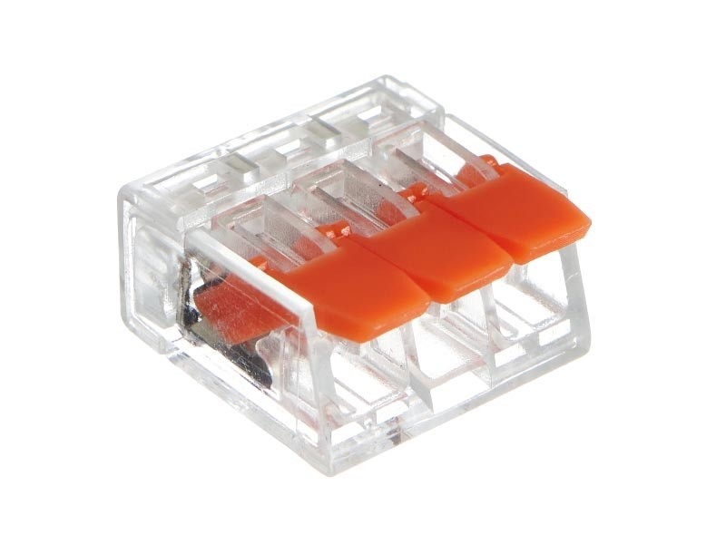 Клемма 223-413 многоразовая, универсальная, 3-проводная (0,14-4 мм2), NETKO Optima 20шт