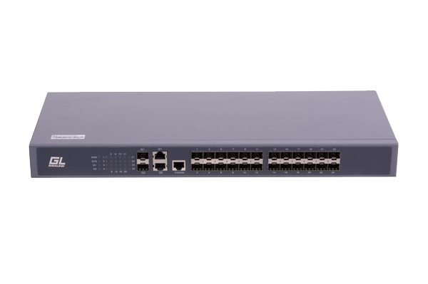 Управляемый коммутатор L2 GIGALINK 24 SFP 100Mb/s портов, 2 TX 1000mb/s, 2 Combo TX/SFP 1000Mb/s, 1 Console. 1U 19'', 220V