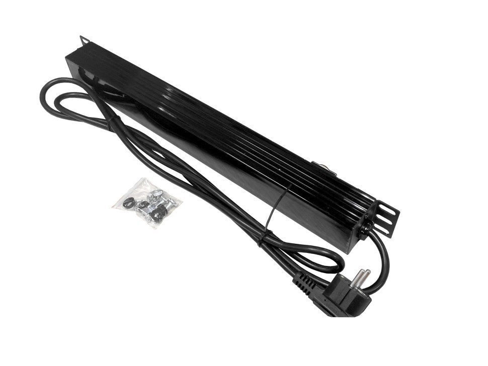 Блок розеток 19, 16А, 8 роз-к, шн.1.8м, выкл, с защитой, черный S