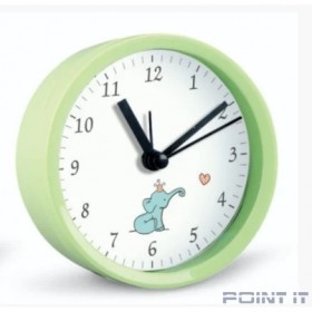 Perfeo Quartz часы-будильник &quot;PF-TC-011&quot;, круглые диам. 9,5 см, зелёные