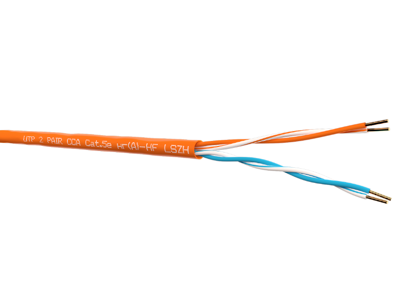 Кабель UTP2 cat.5e, одножильный, CCA, нг(А)-HF LSZH, оранжевый NETKO Optima 150м