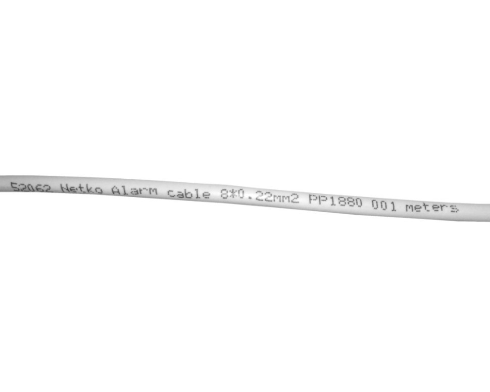 Кабель сигнальный, неэкранированный 8*0.22мм2 (7*0.2мм) 10м, алюминий, пластиковая катушка, белый NETKO Optima