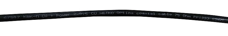 Кабель коаксиальный КВК-П, (CU, оплетка 80 нитей CCA) + кабель питания 2x0.5мм2 (CU, многожильный), черный (5м) NETKO Optima