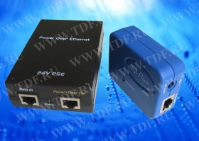 POE24B/LK-12-1.2 PoE, комплект передатчик (PSE)+приемник (PD), 24V 18W, кабель питания ЕВРО, тип2, 12V 1.2A, синий РАСПРОДАЖА