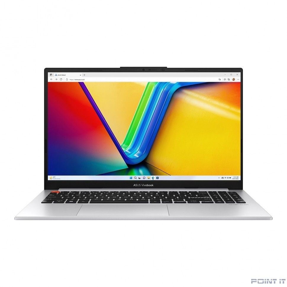 Ноутбук ASUS VivoBook S15 K5504VA-MA342W [90NB0ZK6-M00L00] Cool Silver 15.6"(2880x1620 OLED)/Intel Core i5 13500H(2.6Ghz)/16384Mb/512PCISSDGb/Iris Xe/Win11Home + EVO/+m}