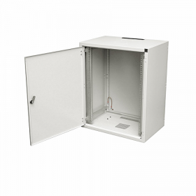  					Шкаф настенный 19-дюймовый (19), серия SJ2, 12U, 604x600х400, со стальной дверью, цвет серый (RAL 7035) (SJ-212)				 