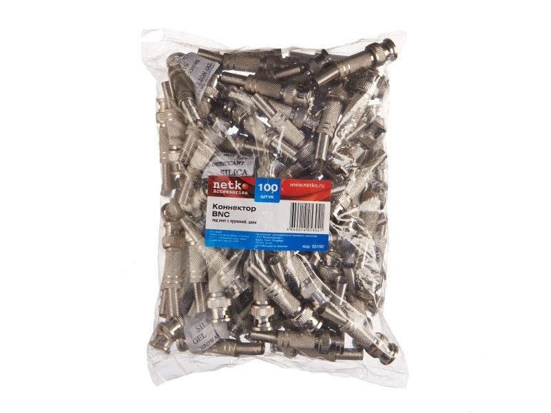 Коннектор BNC под винт с пружиной, цинк NETKO Optima 50 шт