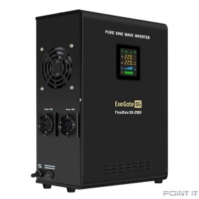 Exegate EX296002RUS ИБП (инвертор, синус, для котла) настенный ExeGate FineSine SX-2500.LCD.AVR.2SH &lt;2500VA/1800W, чистая синусоида, цветной LCD-дисплей, AVR, 2*Schuko, линейно-интерактивный, внешняя 