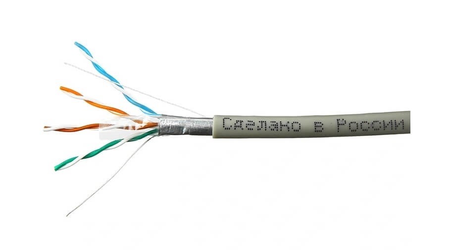 Кабель Skynet Premium FTP4 cat.5е, одножильный, Cu, Проходит Fluke тест, нг(А)-LSLТx, серый 40м