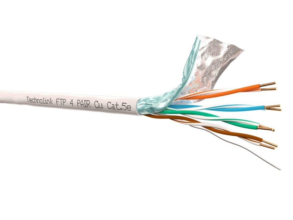 Кабель Technolink FTP4 cat.5е, одножильный, экранированный, Cu 10м