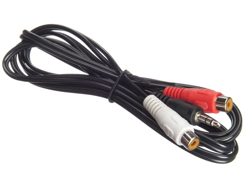 Шнур аудио-видео: 2 гнезда RCA-3,5 мм стерео ( длина 1.5 м, литой), NETKO Optima 10шт