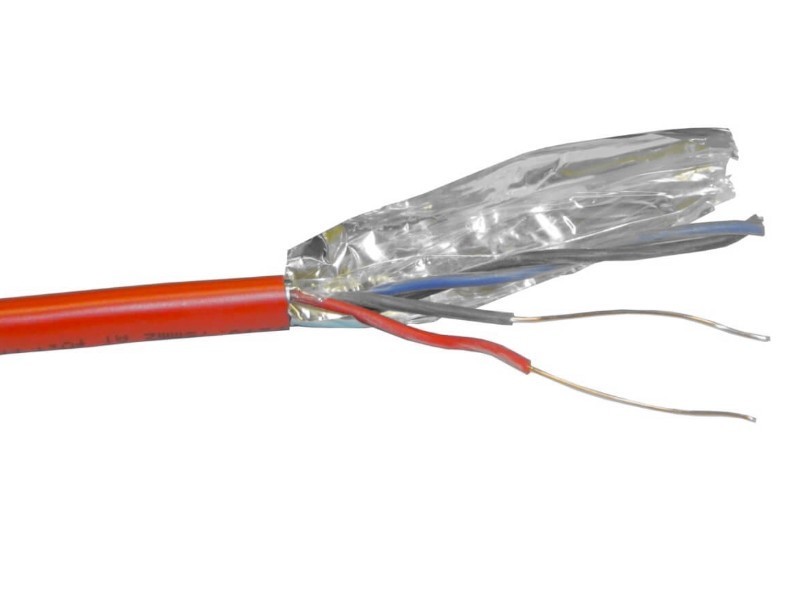 Кабель сигнальный NETKO, экранированный, КПСЭнг (А) - FRLS, 2*2*0.75мм2 (1.0мм) 20м, красный