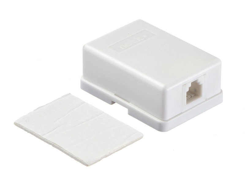 Розетка телефонная внешняя / 1 порт RJ11(6p2c) / 2 контактная, белая, Netko 10шт
