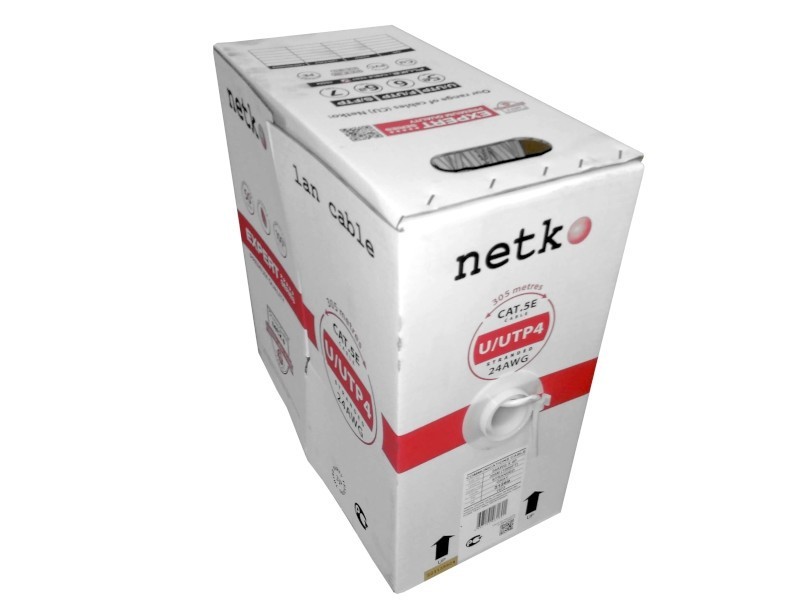 Кабель U/UTP4 cat.5e, 4 пары 24 AWG BC, многожильный, FLUKE TEST, NETKO Expert 305м