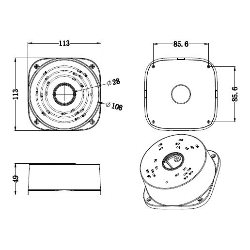 Распределительная коробка для видеокамер Amatek AV-BB7F