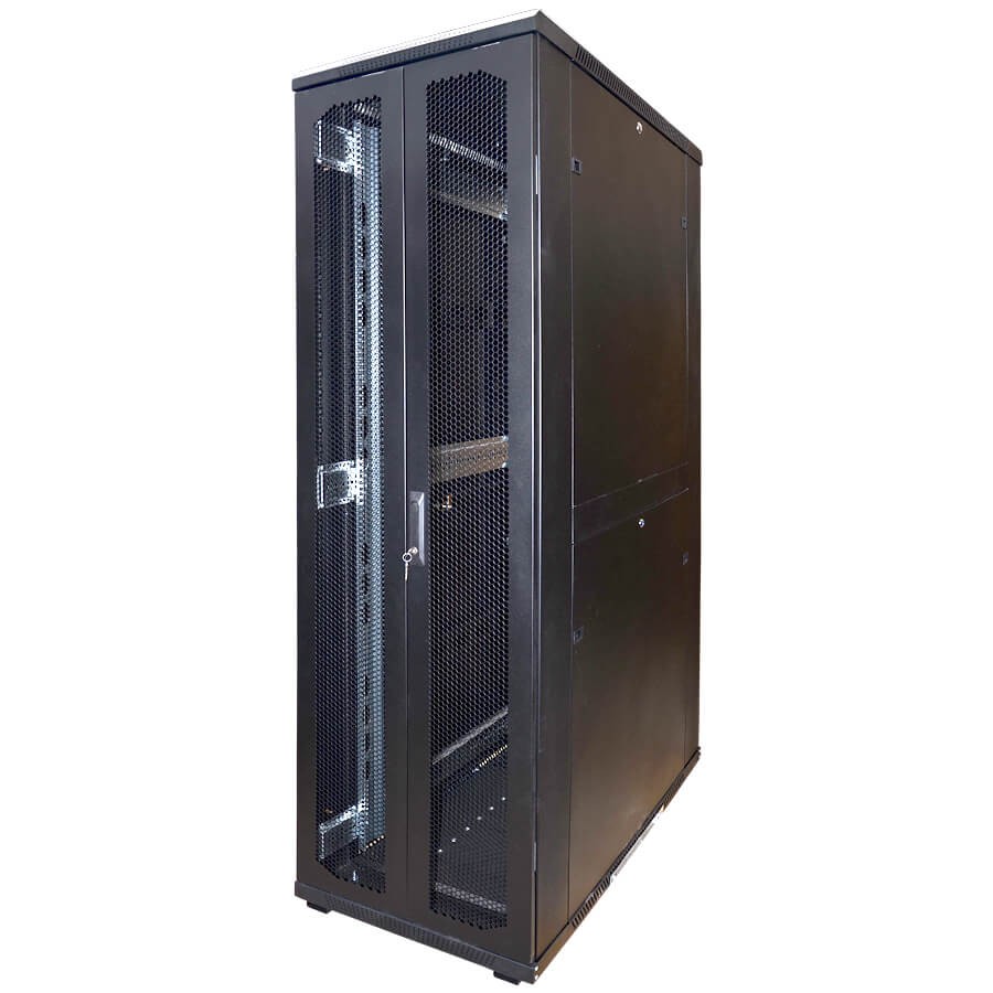 Шкаф напольный 42U Netko (800х1200х2060), модуль на 6 вентиляторов, передняя дверь металлическая двойная распашная, задняя металлическая