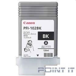 Canon PFI-102Bk 0895B001 Картридж для Canon iPF605/ iPF610/ iPF650/ iPF655/ iPF710/ iPF750/ iPF755/ LP17/ iPF510, Чёрный, 130 мл.(GJ) 