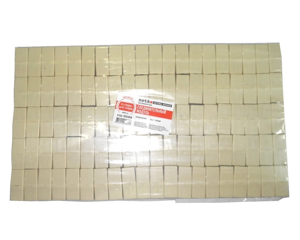 Соединительный модуль RJ45(8p8c) на RJ45(8p8c) прямой контакт, бежевый NETKO Optima Bronze