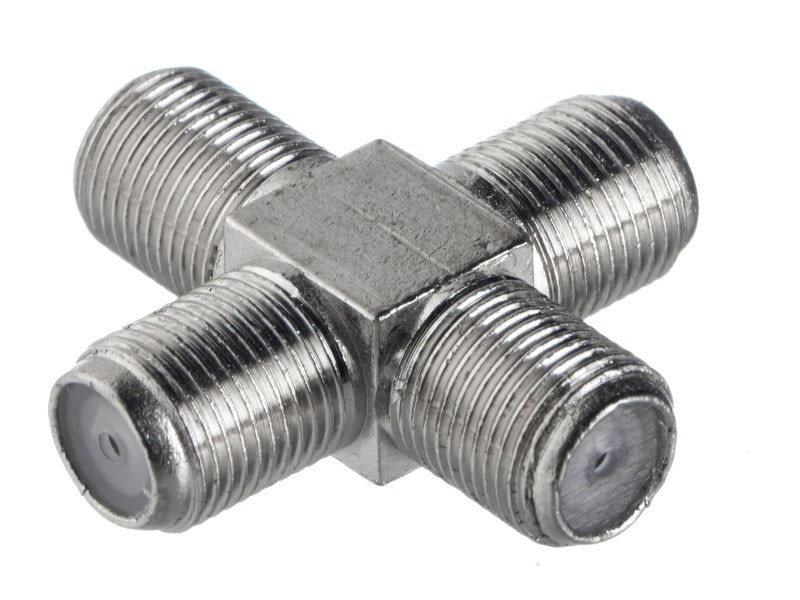 Переходник соединитель на 4 гн F крест (цинк), NETKO Optima 10 шт