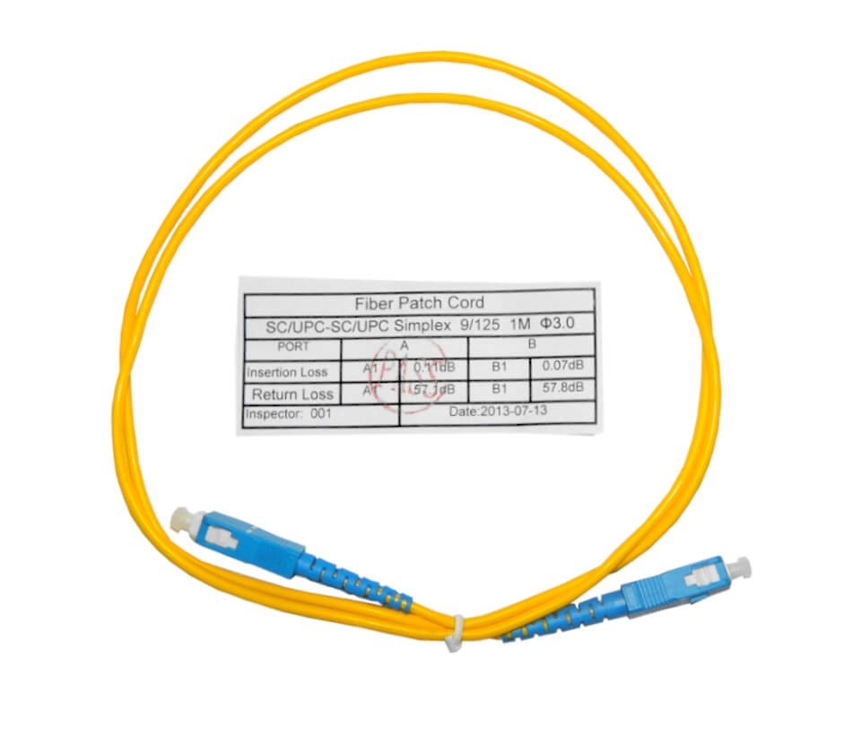 Патч-корд оптический соединительный SC-SC/UPC SM Simplex 3.0мм 9/125, 10 шт