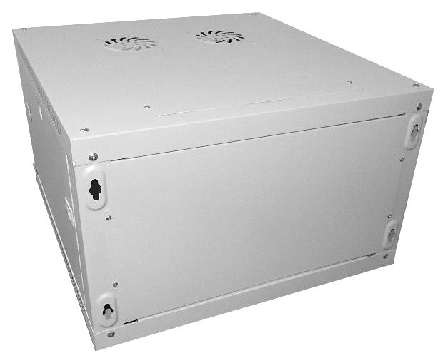 Шкаф настенный 9U серия WM (600х650х500), передняя дверь стекло, разборный, серый Netko