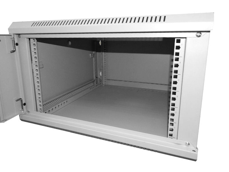 Шкаф настенный 9U серия WM (600х650х500), передняя дверь стекло, разборный, серый Netko