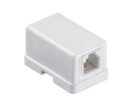 Розетка телефонная внешняя / 1 порт RJ11(6p2c) / 2 контактная, мини, белая, Netko 10шт