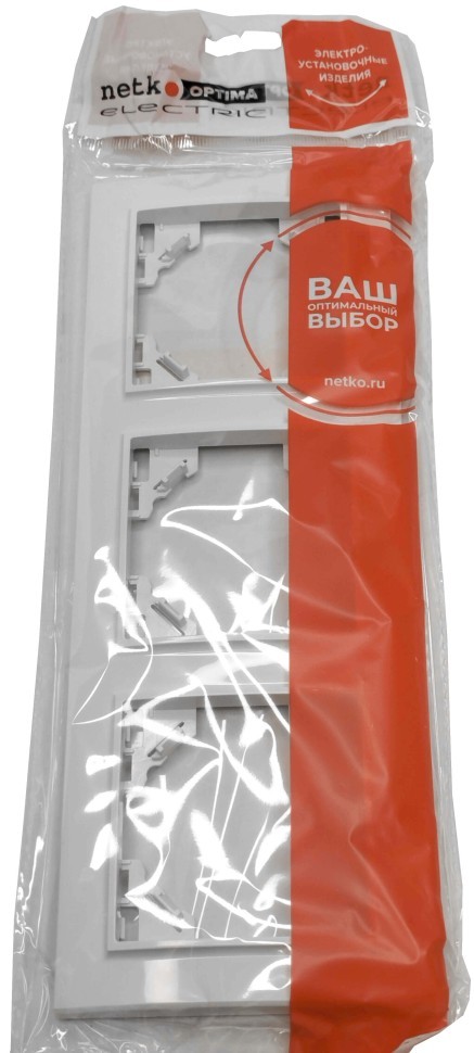 Рамка 3-постовая, пластик, IP20, цвет белый NETKO Optima Electric