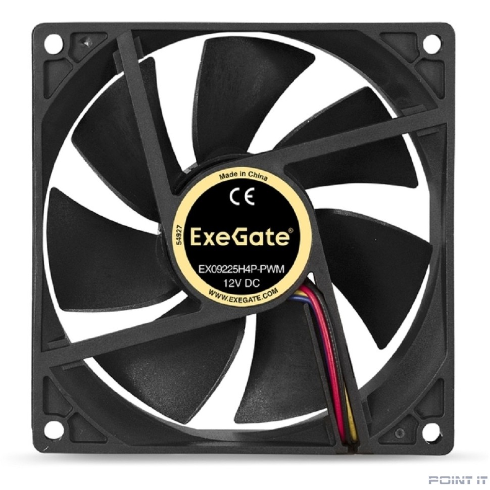 Exegate EX283384RUS Вентилятор ExeGate E09225H4P-PWM, 92x92x25 мм, гидродинамический, 4pin, PWM, 24dBA