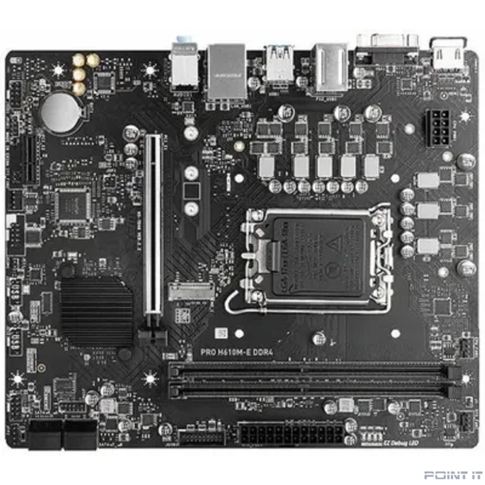 MSI PRO H610M-E DDR4 {H610, LGA1700, 2 DDR4, 1 PCI-Ex16, 1 PCI-Ex1, 1 M.2, 4 SATA3.0, 4 USB3.2Gen1, 8 USB 2.0}
