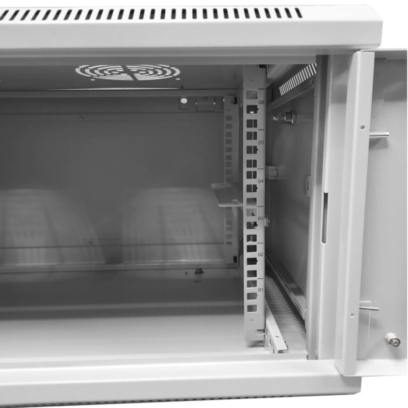 Шкаф настенный 9U серия WMA (Wall Maestro) (600х450х500), передняя дверь металл, разборный, серый Netko А