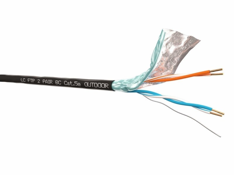 Кабель LC FTP2 cat.5e, одножильный, экранированный, Cu, для наружных работ 305м