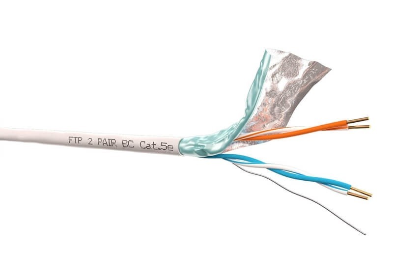 Кабель FTP2 cat.5е, одножильный, экранированный, Cu, серый, NETKO Optima Silver 150м