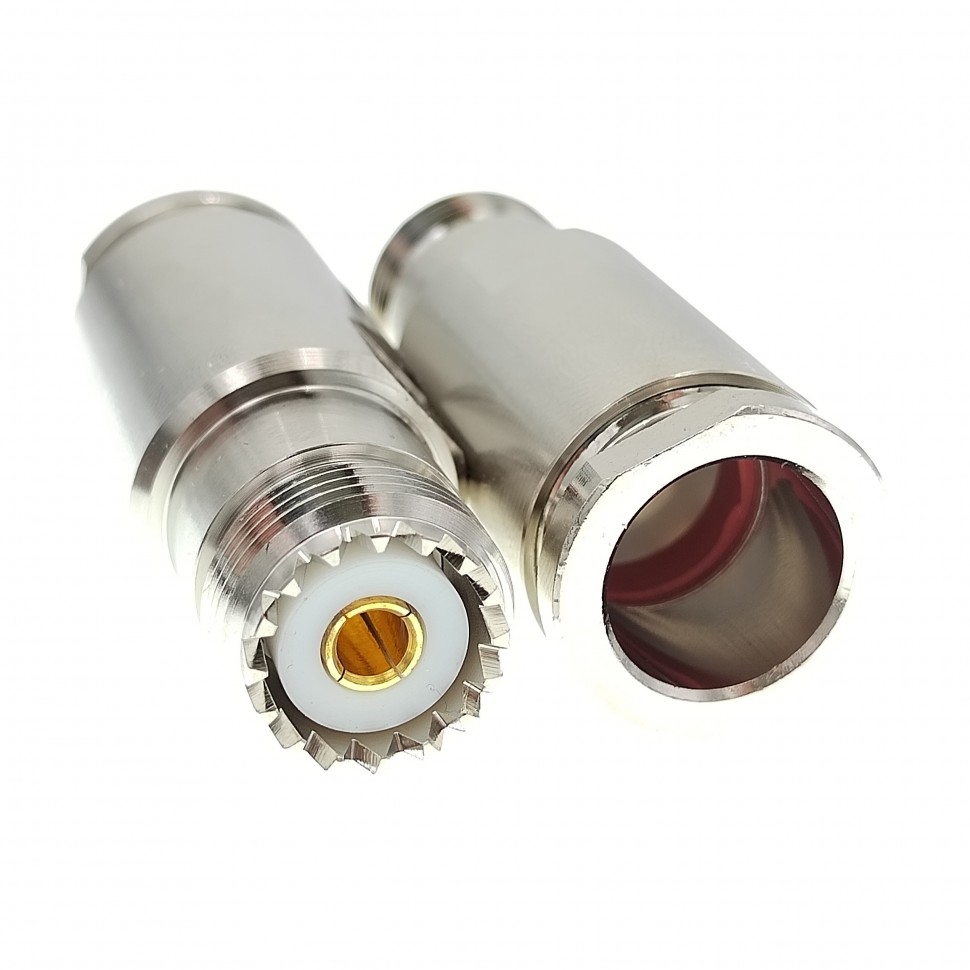 ВЧ-разъём UHF(female) SO239 прижимной под кабель 10D-FB