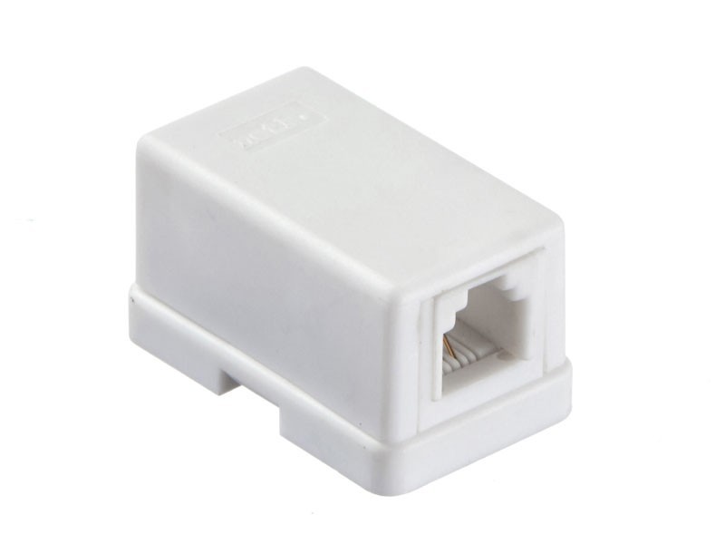 Розетка телефонная внешняя / 1 порт RJ11(6p2c) / 2 контактная, мини, белая, Netko 20шт