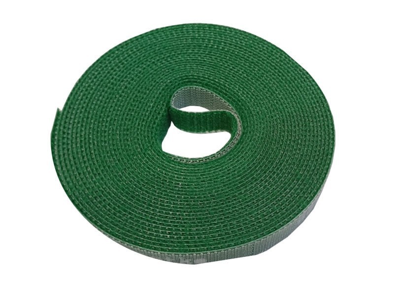 Лента-липучка многоразовая 10мм*5м, с насечками для отрыва (каждые 2 см), зеленая NETKO Optima