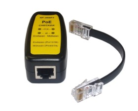 Кабельный тестер RJ45, PoE 802.3af + 802.3at, 4 LED индикатора, черный,  Netko