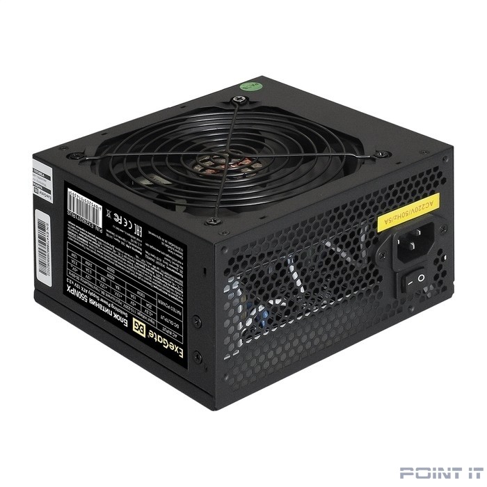 Exegate EX282071RUS-PC Блок питания 550W ExeGate 550NPX (ATX, PC, 12cm fan, 24pin, 4pin, PCIe, 3xSATA, 2xIDE, black, кабель 220V в комплекте)