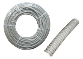 Труба гофрированная, ПВХ, легкая, с зондом, d40 мм, серая, 25м УП