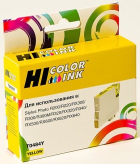 Картридж Hi-Black (HB-T0484) для Epson Stylus Photo R200/R300/RX500/RX600, Y