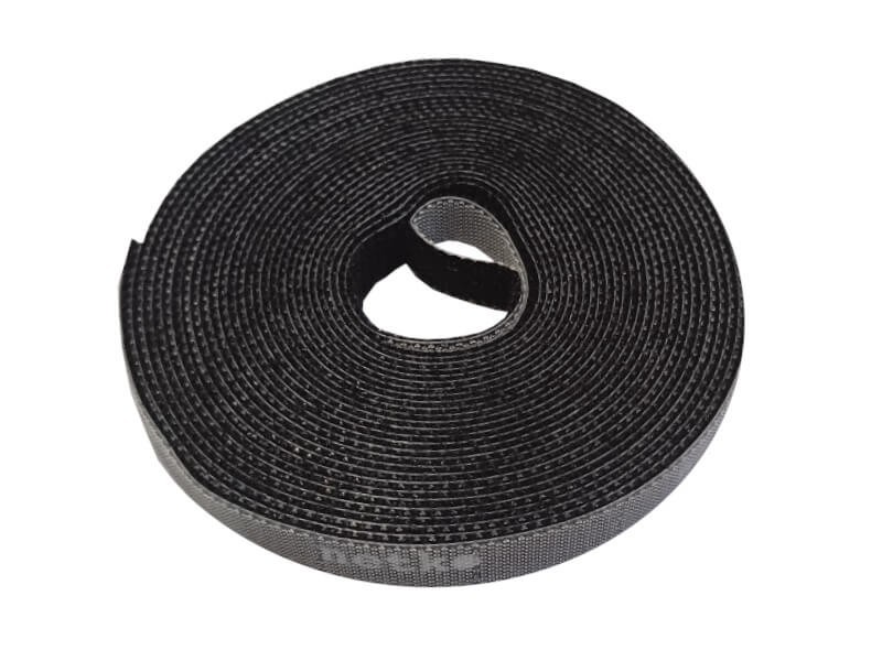Лента-липучка многоразовая 10мм*5м, с насечками для отрыва (каждые 2 см), черная NETKO Optima