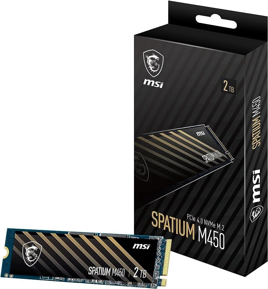 SSD жесткий диск PCIE 4.0 NVME M.2 2TB SPATIUM M450 2TB MSI