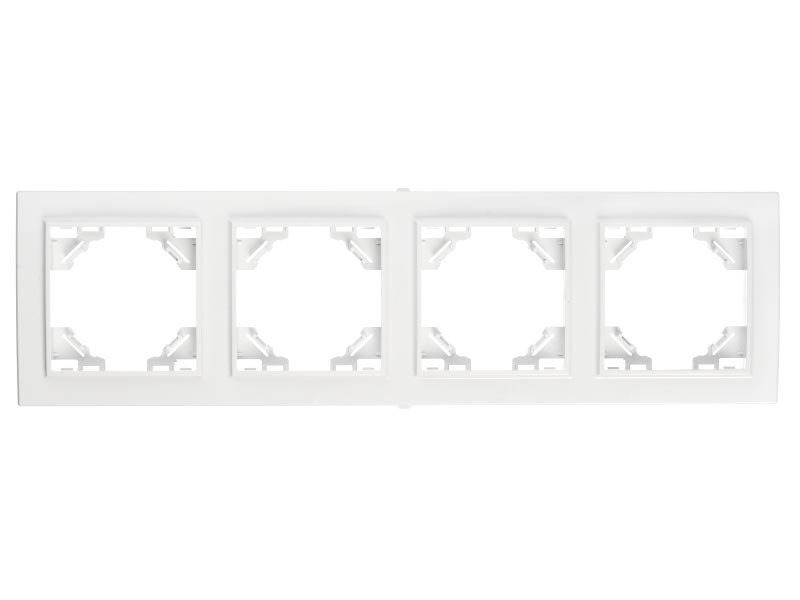 Рамка 4-постовая, пластик, IP20, цвет белый NETKO Optima Electric