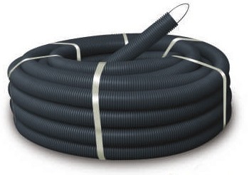 Труба гофрированная, ПНД, FRHF, легкая, с зондом, d16 мм, черная, 100м УП