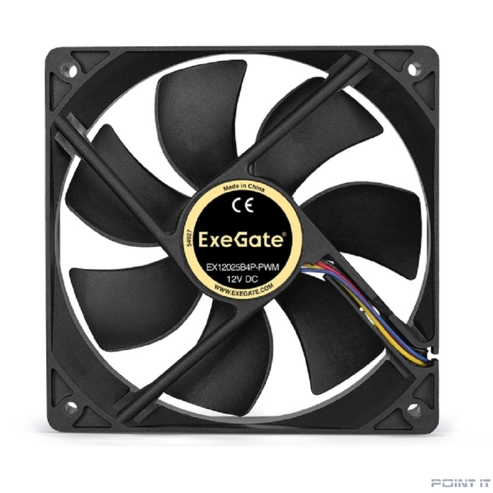 Exegate EX283391RUS Вентилятор ExeGate E12025B4P-PWM, 120x120x25 мм, двойной шарикоподшипник, 4pin, PWM, 22dBA