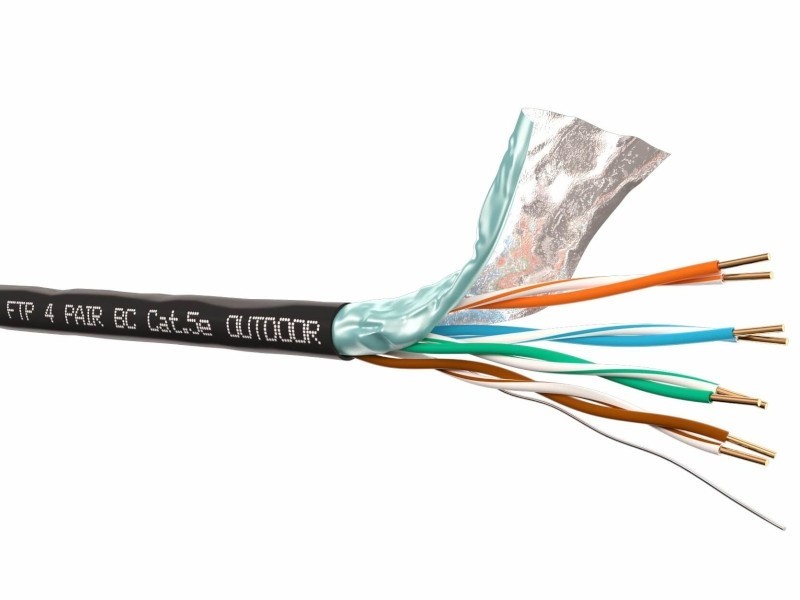 Кабель Cabletech FTP4 cat.5e, одножильный, экранированный, Cu, для наружных работ 305м