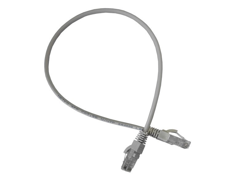 Патч-корд UTP4 cat.5e, литой коннектор, серый, LSZH, NETKO Expert CKC 5 шт